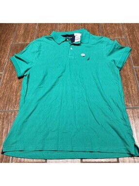 NWT Nautica Mens Slim Fit Solid Soft Interlock Knit Short Sleeve Deck Polo Shirt